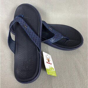 KuaiLu Women's Sport Flip Flops / Thongs Comfort Orthotic Blue Size 11 NWT.